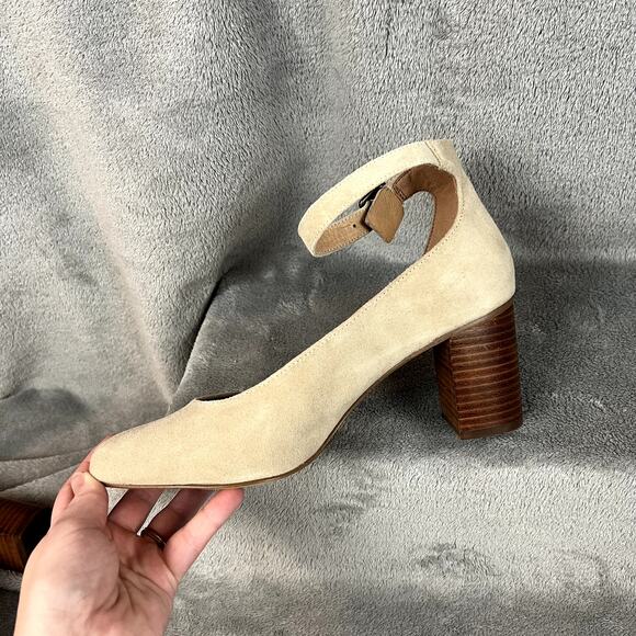Soludos Gemma Heel Shoes Womens 8 Beige Suede Leather Strappy Anthropologie - Picture 12 of 13